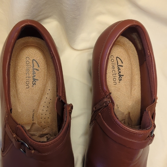 Womens Clarks Elegant Brown Heeled Shoes Size 9.5 - Picture 3 of 11